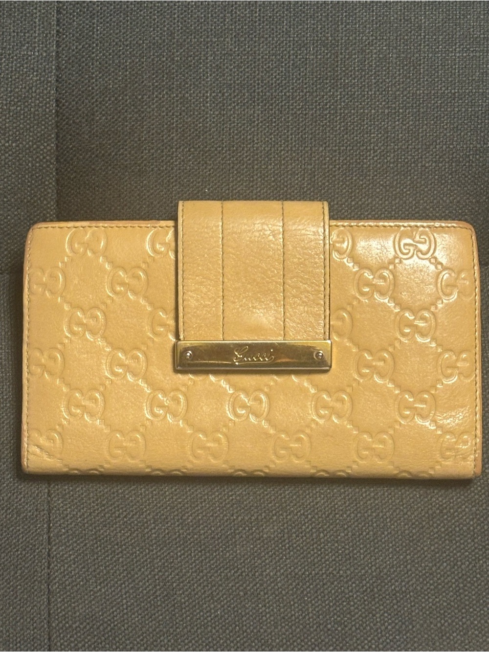 Gucci Guccissima metal bar continental long wallet retail $700.00